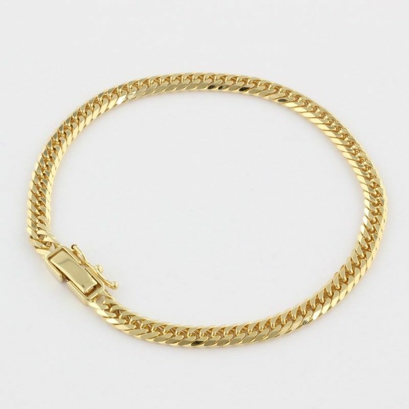 喜平 ブレスレット K18 6面 ダブル 18cm 10g 造幣局検定刻印付き