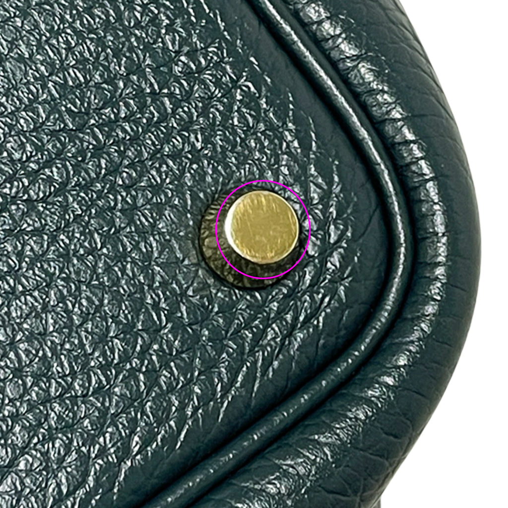 HERMES エルメス ピコタンロックPM トリヨンクレマンス ハンドバッグ レディース ヴェールシプレ ダークグリーン ゴールド金具 Y刻印 中古