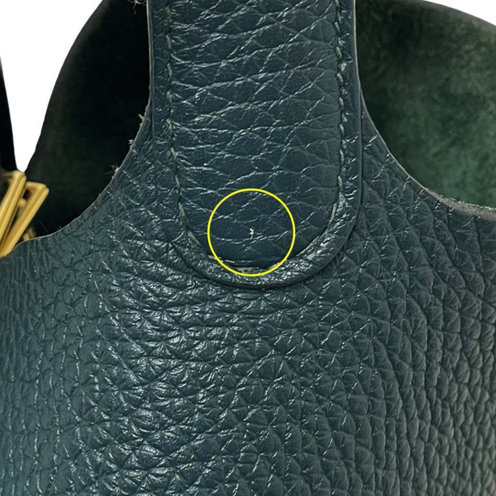 HERMES エルメス ピコタンロックPM トリヨンクレマンス ハンドバッグ レディース ヴェールシプレ ダークグリーン ゴールド金具 Y刻印 中古