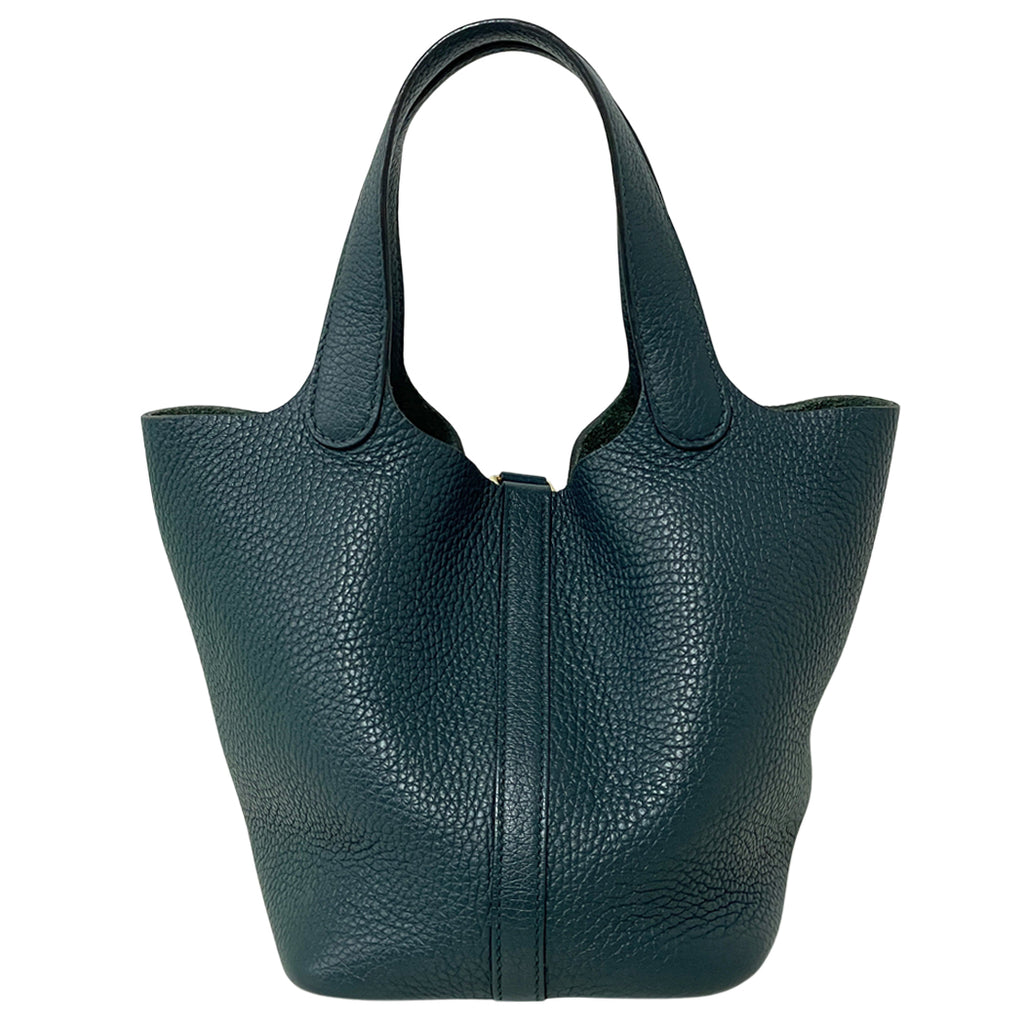 HERMES エルメス ピコタンロックPM トリヨンクレマンス ハンドバッグ レディース ヴェールシプレ ダークグリーン ゴールド金具 Y刻印 中古
