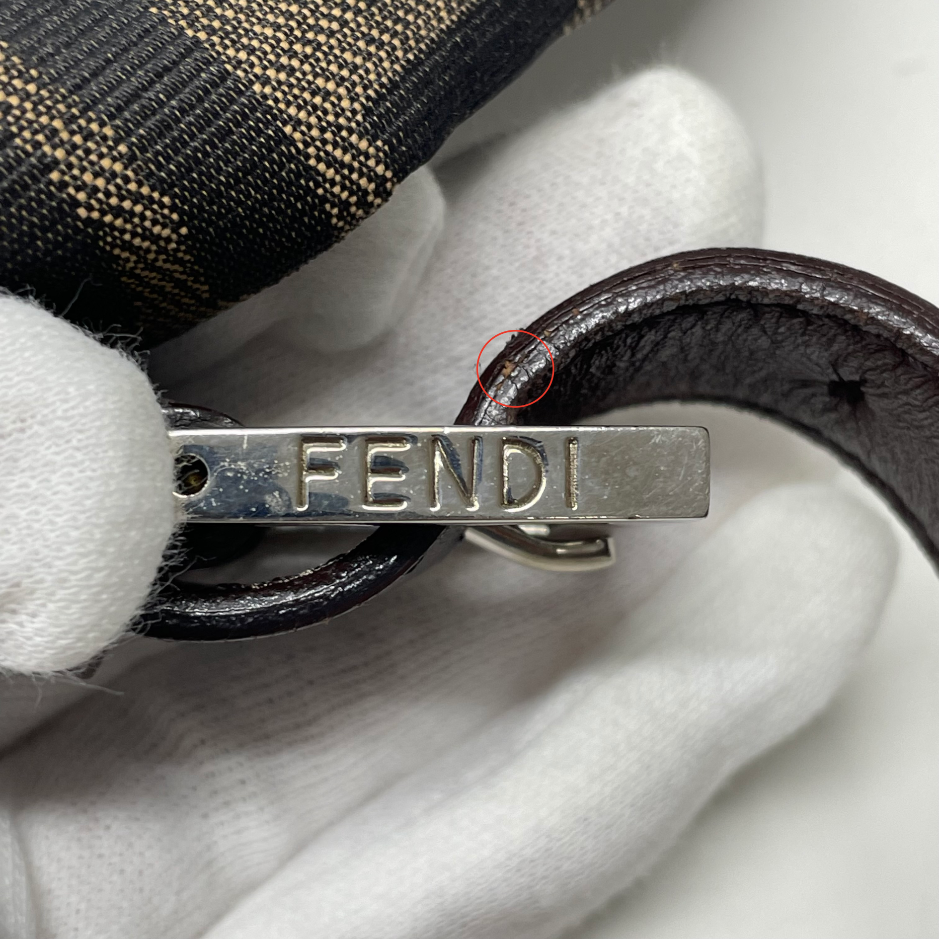 フェンディ Fendi ズッカ柄 マンマバゲット 帆布 茶色 26424