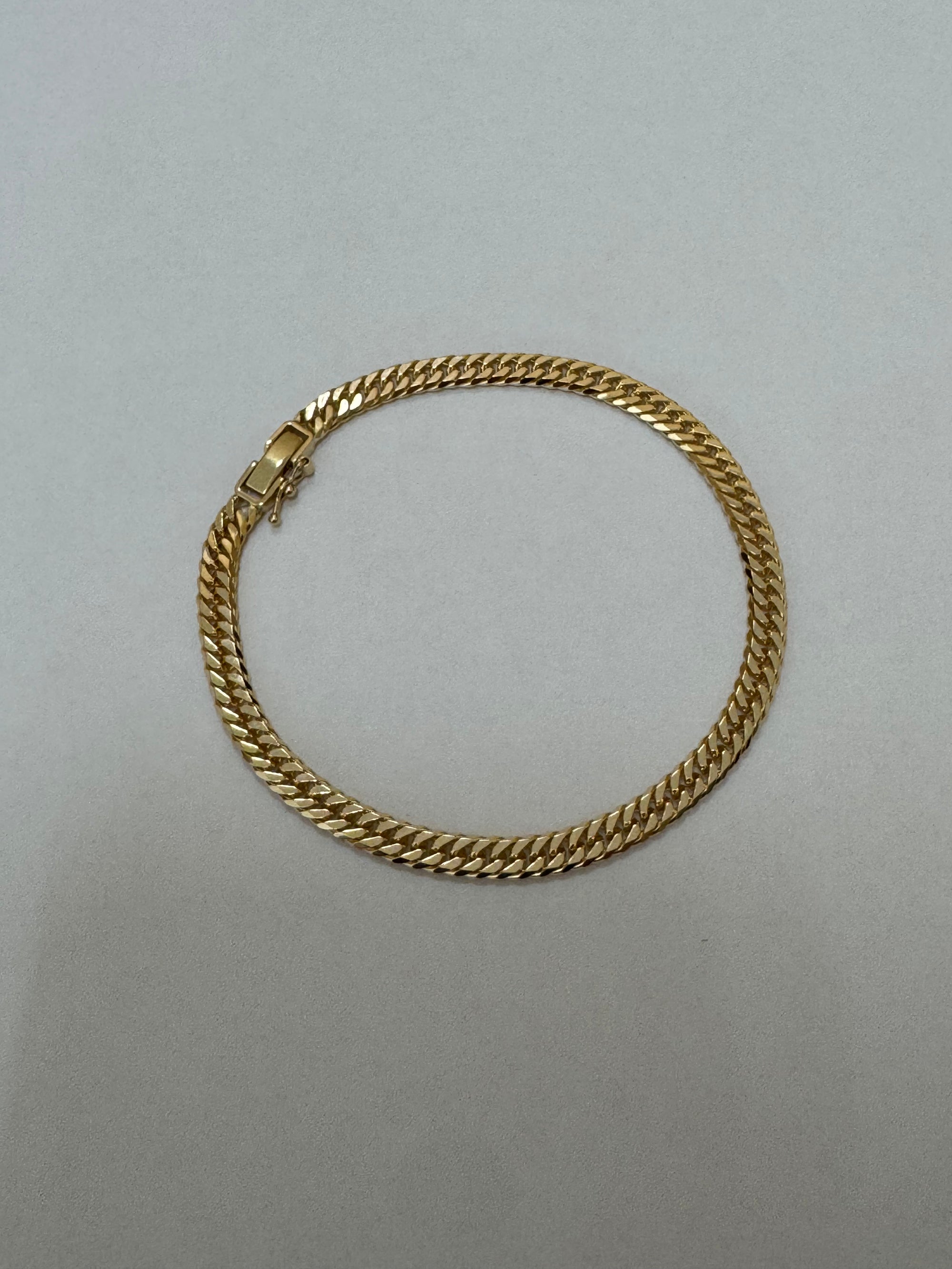 18金ブレスレット K18 6面W喜平チェーン 日本製 検定印 10g 18cm