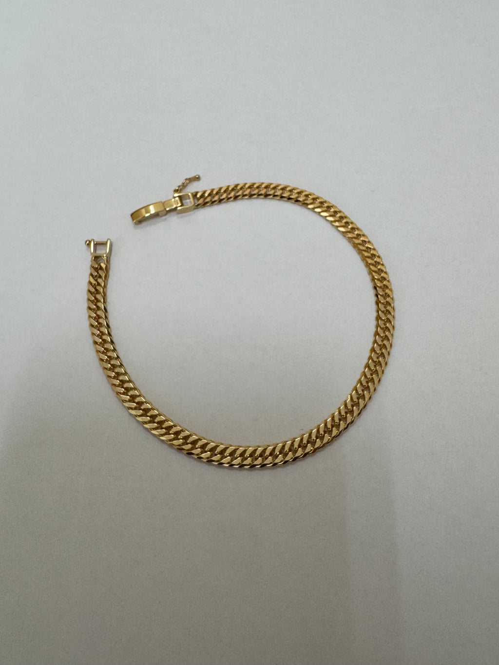 18金ブレスレット K18 6面W喜平チェーン 日本製 検定印 10g 18cm 中留め