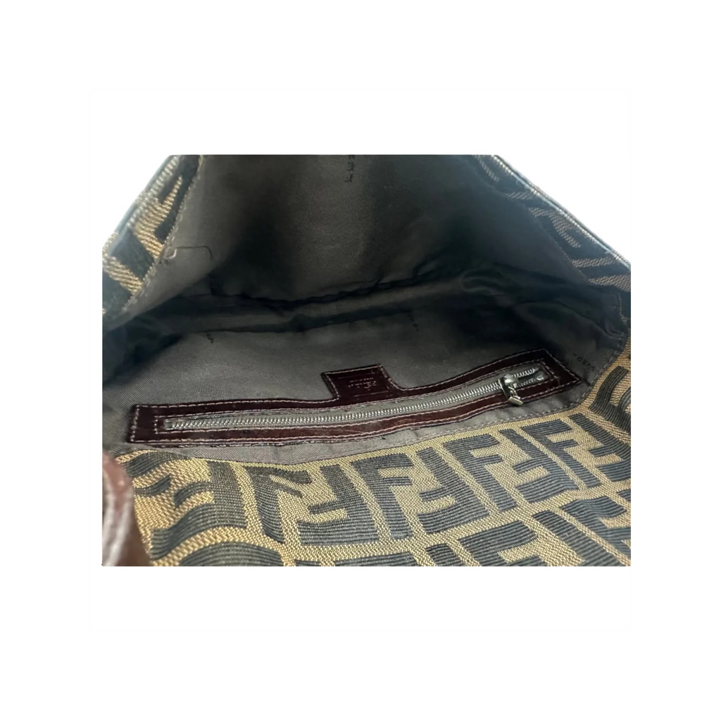 フェンディ Fendi ズッカ柄 マンマバゲット 帆布 茶色 26424