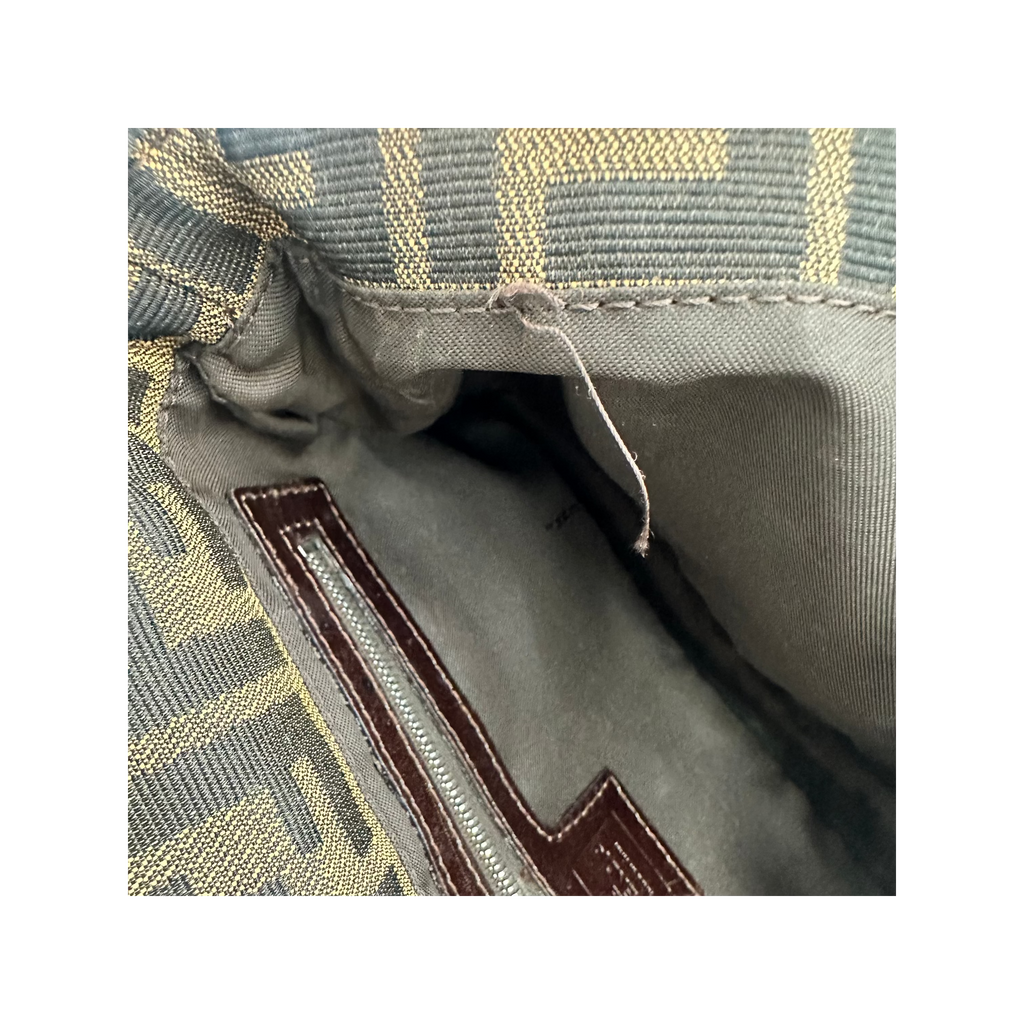 フェンディ Fendi ズッカ柄 マンマバゲット 帆布 茶色 26424
