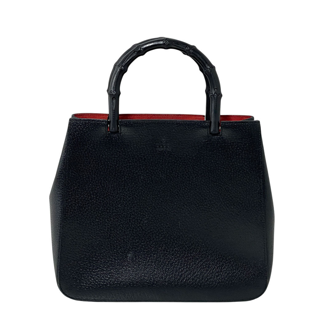 GUCCI /グッチ オールドグッチ バンブー トートバッグ ハンドバッグ レディース レザー レッド 赤 ヴィンテージ 中古