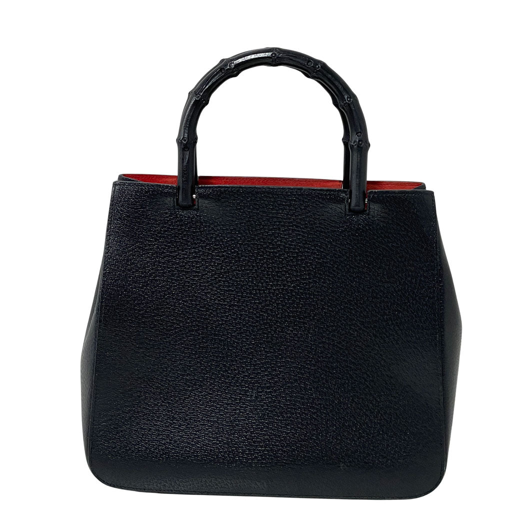 GUCCI /グッチ オールドグッチ バンブー トートバッグ ハンドバッグ レディース レザー レッド 赤 ヴィンテージ 中古