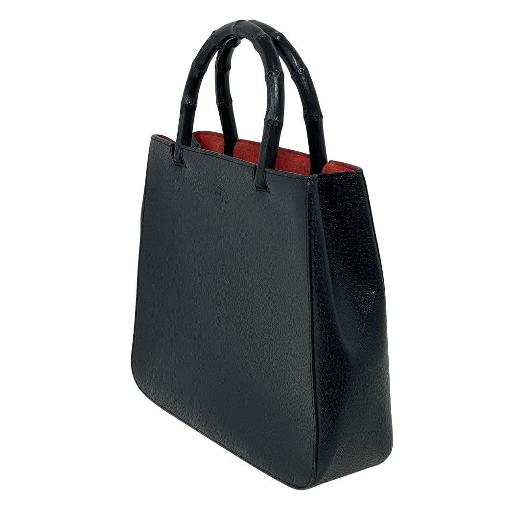 GUCCI /グッチ オールドグッチ バンブー トートバッグ ハンドバッグ レディース レザー レッド 赤 ヴィンテージ 中古