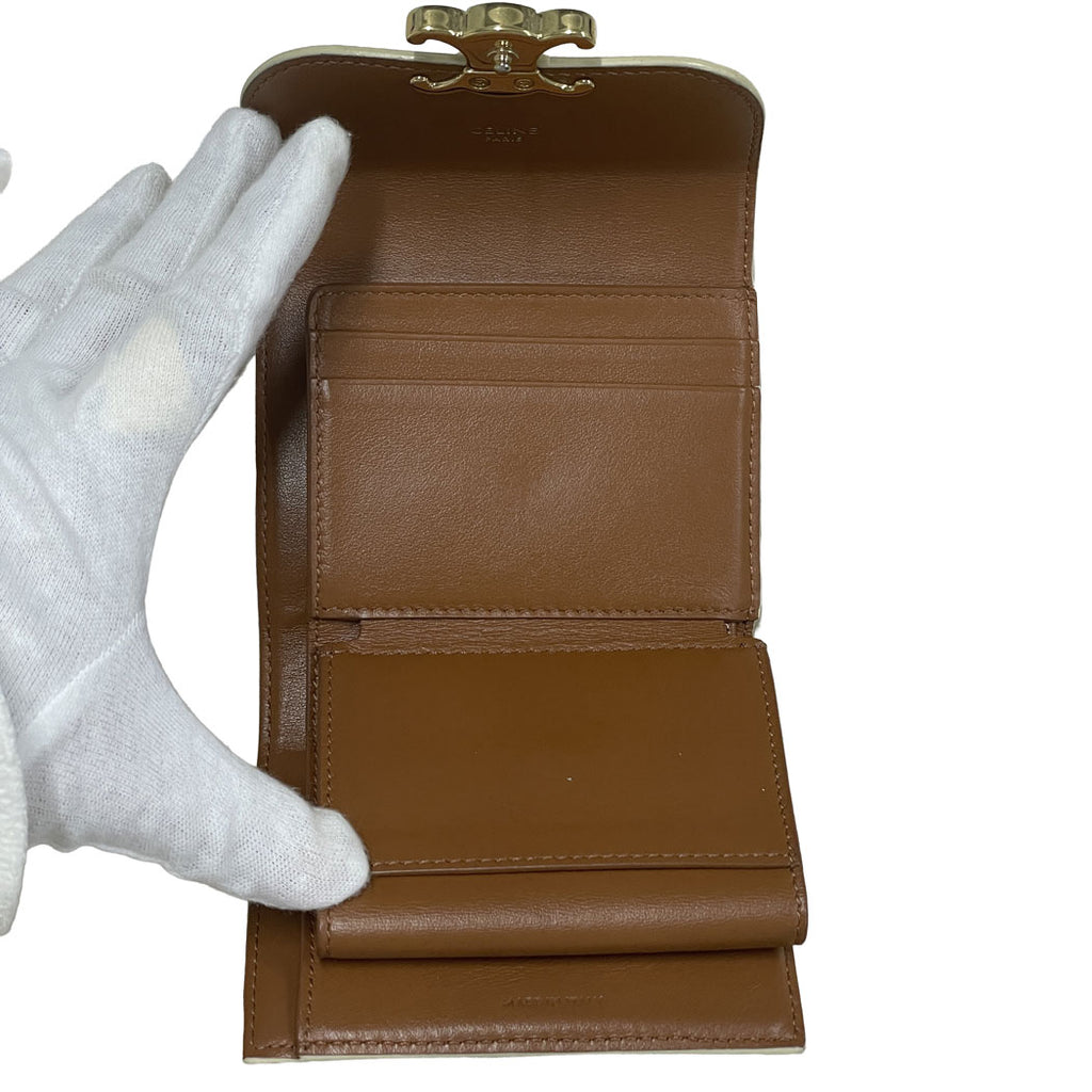 CELINE セリーヌ スモール フラップウォレット トリオンフ 三つ折り財布 ミニウォレット レディース 中古