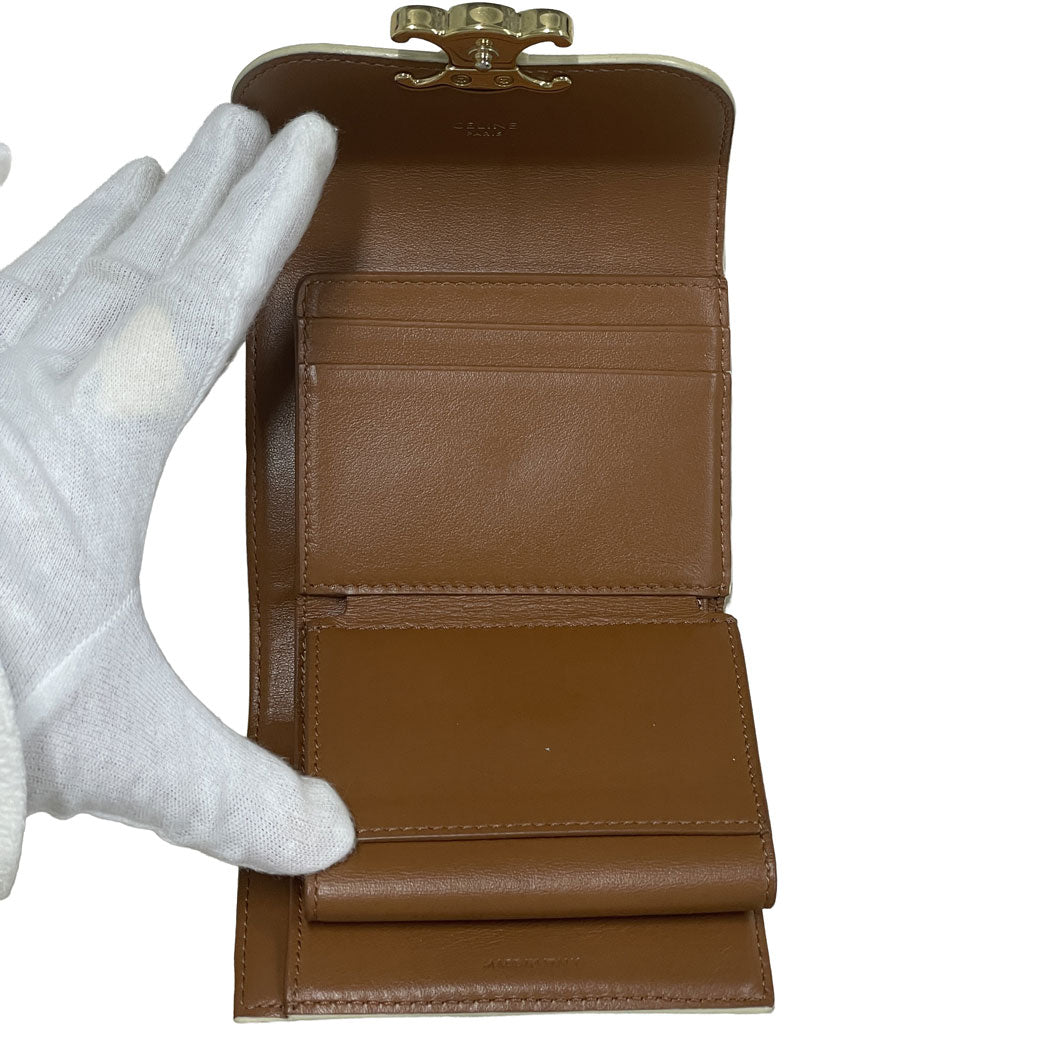 CELINE セリーヌ スモール フラップウォレット トリオンフ 三つ折り財布 ミニウォレット レディース 中古