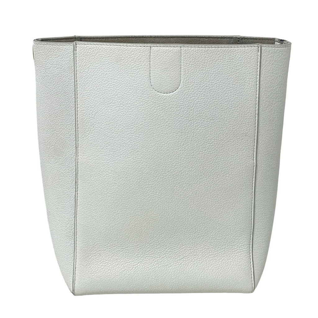 CELINE セリーヌ  サングル バケットバッグ ホワイト レザー ショルダーバッグ ハンドバッグ レディース 中古