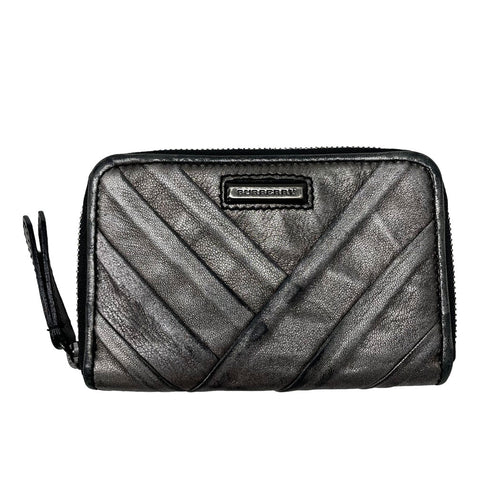 BURBERRY バーバリー コインケース レザー 小銭入れ ミニウォレット コンパクト財布 グレー 中古