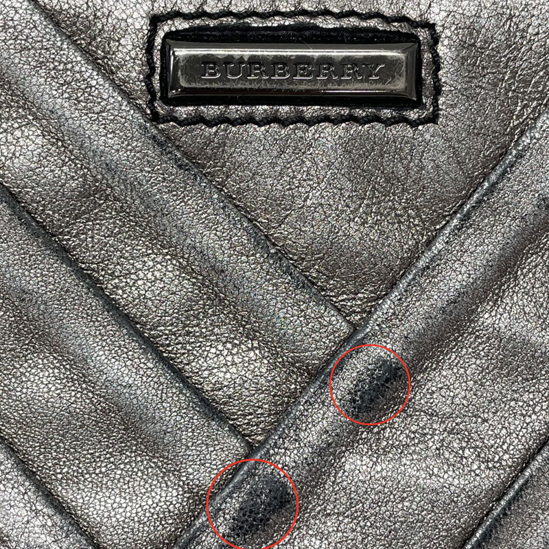 BURBERRY バーバリー コインケース レザー 小銭入れ ミニウォレット コンパクト財布 グレー 中古