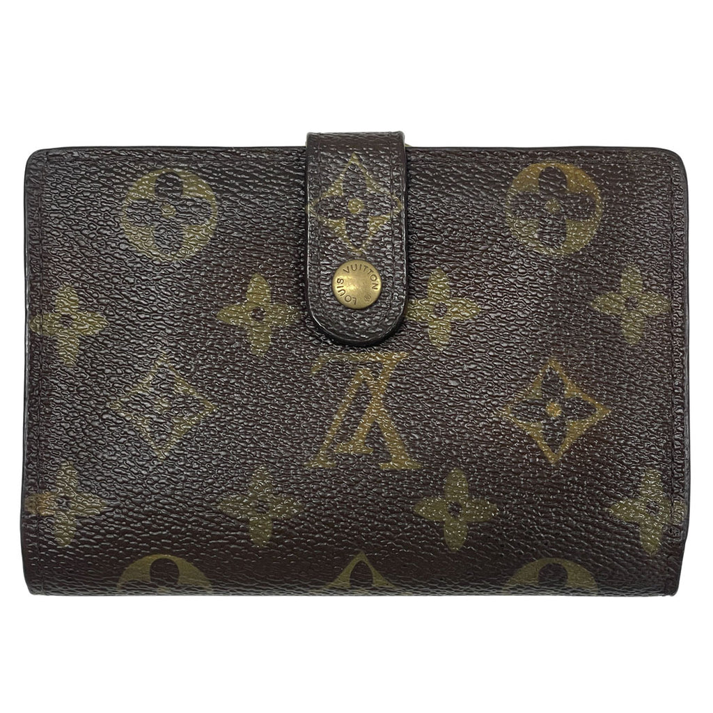 LOUIS VUITTON ルイヴィトン ポルトフォイユ ヴィエノワ モノグラム 二つ折り財布 M61663 ブラウン PVC レザー レディース 中古