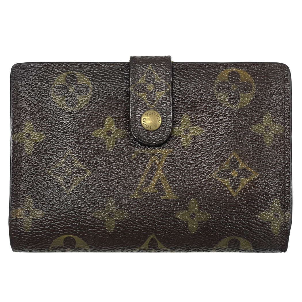 LOUIS VUITTON ルイヴィトン ポルトフォイユ ヴィエノワ モノグラム 二つ折り財布 M61663 ブラウン PVC レザー レディース 中古