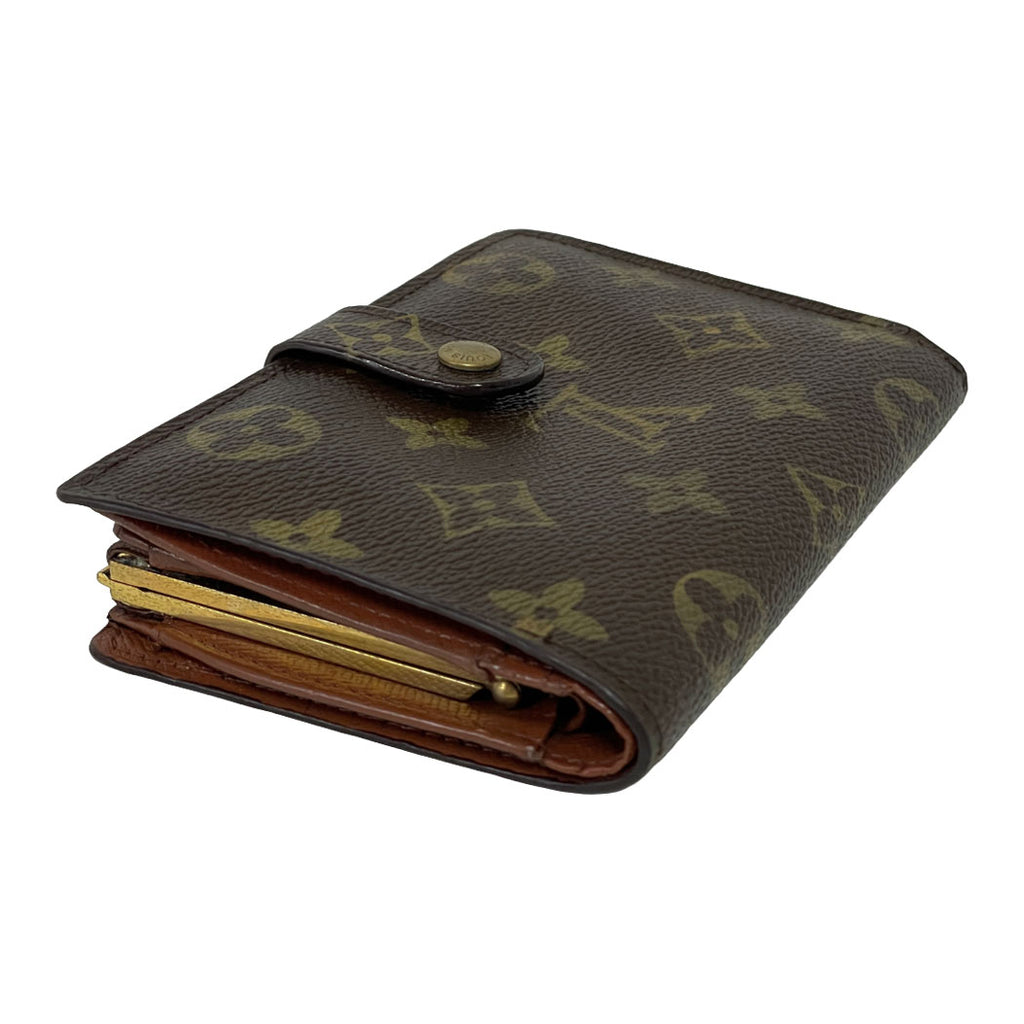 LOUIS VUITTON ルイヴィトン ポルトフォイユ ヴィエノワ モノグラム 二つ折り財布 M61663 ブラウン PVC レザー レディース 中古