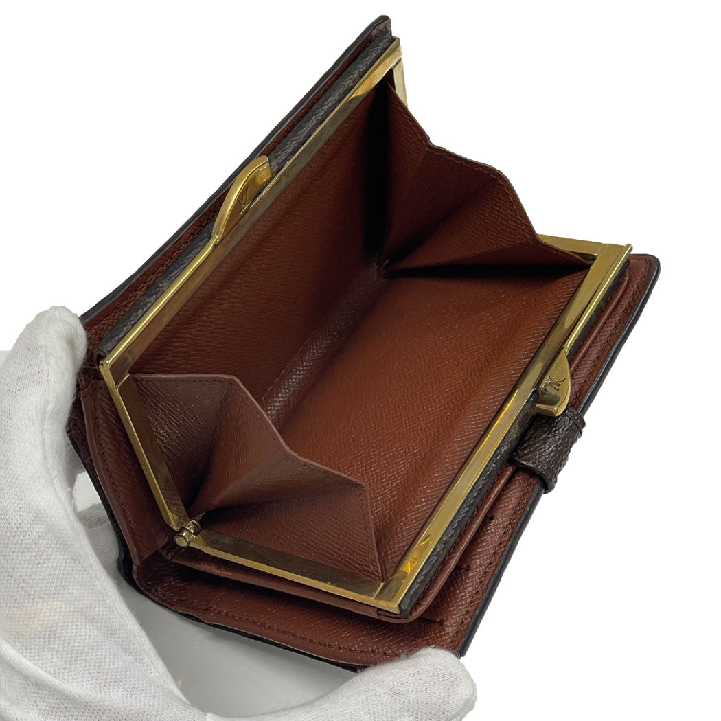 LOUIS VUITTON ルイヴィトン ポルトフォイユ ヴィエノワ モノグラム 二つ折り財布 M61663 ブラウン PVC レザー レディース 中古