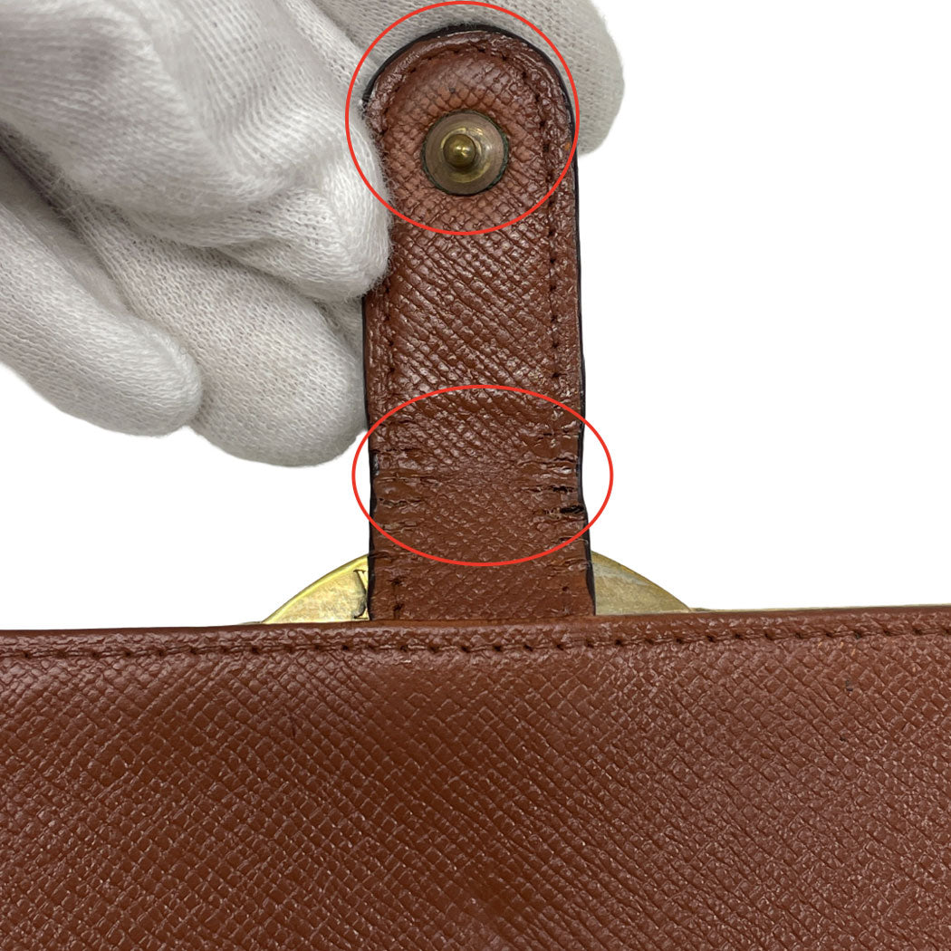 LOUIS VUITTON ルイヴィトン ポルトフォイユ ヴィエノワ モノグラム 二つ折り財布 M61663 ブラウン PVC レザー レディース 中古