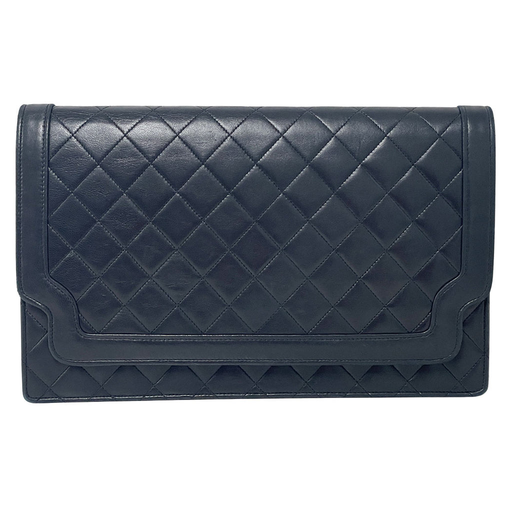 CHANEL シャネル マトラッセ クラッチバッグ ブラック 中古