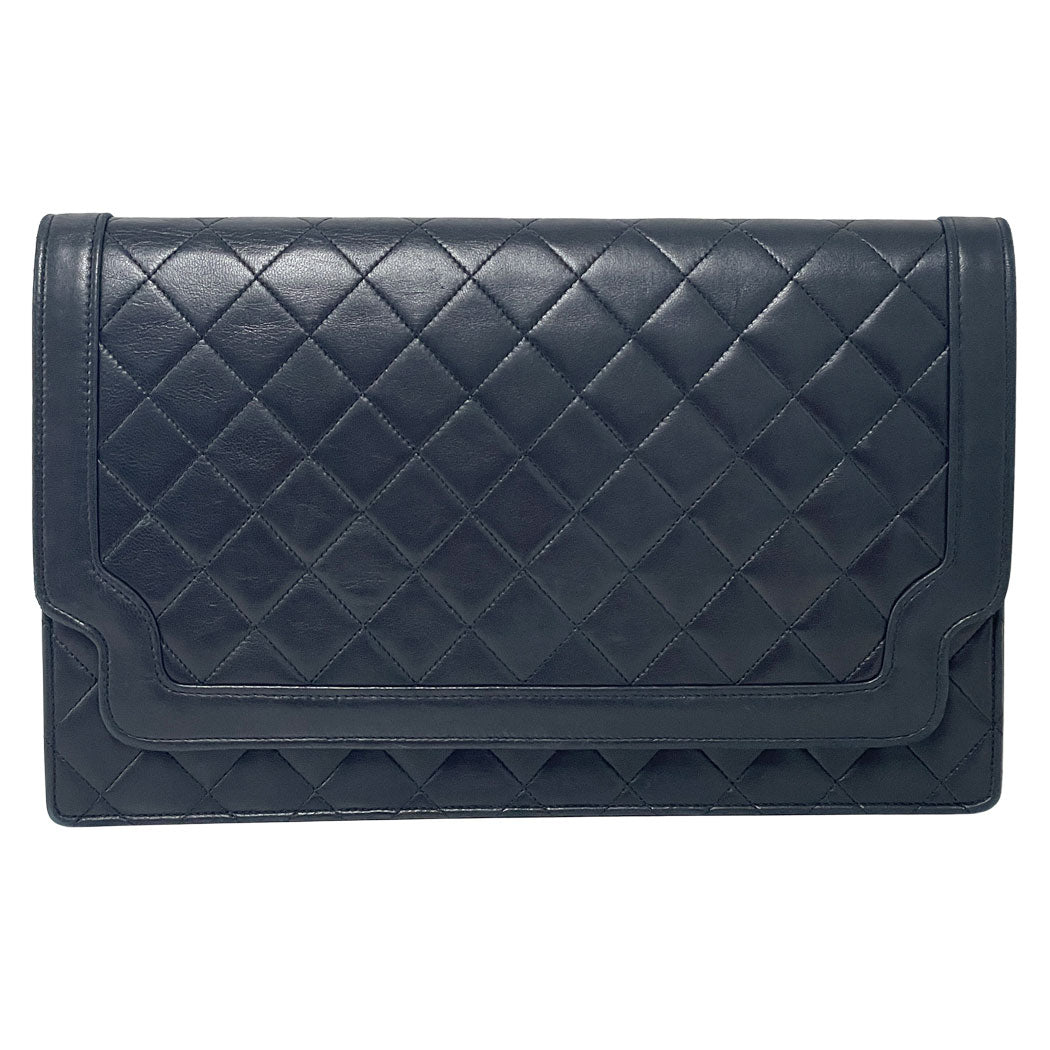 CHANEL シャネル マトラッセ クラッチバッグ ブラック 中古