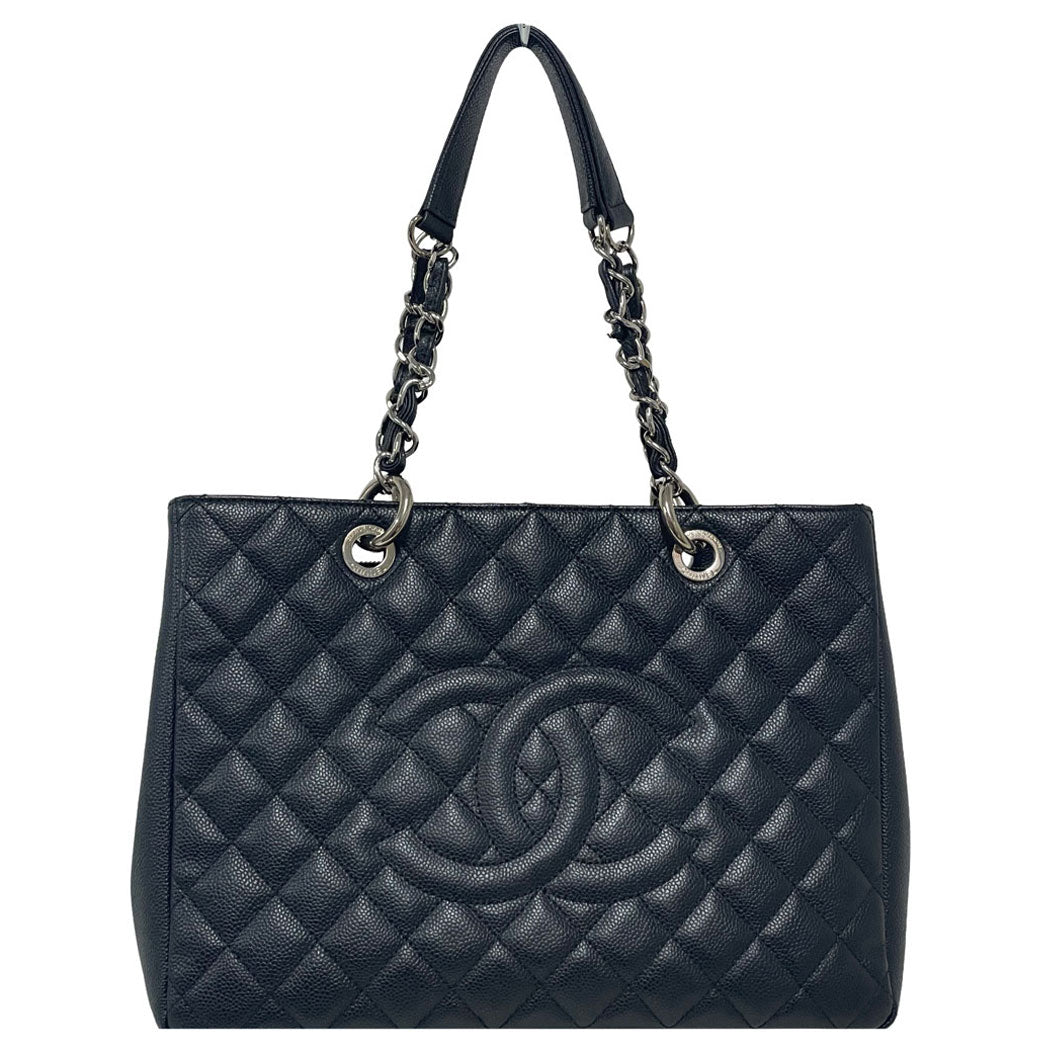CHANEL シャネル GST チェーントートバッグ キャビアスキン ブラック シルバー金具 A50995 レイーディス 中古