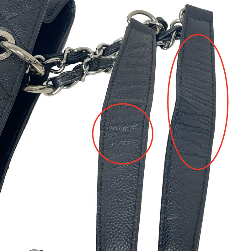 CHANEL シャネル GST チェーントートバッグ キャビアスキン ブラック シルバー金具 A50995 レイーディス 中古
