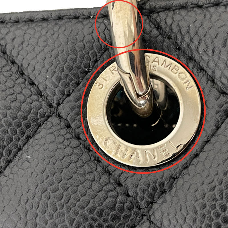 CHANEL シャネル GST チェーントートバッグ キャビアスキン ブラック シルバー金具 A50995 レイーディス 中古
