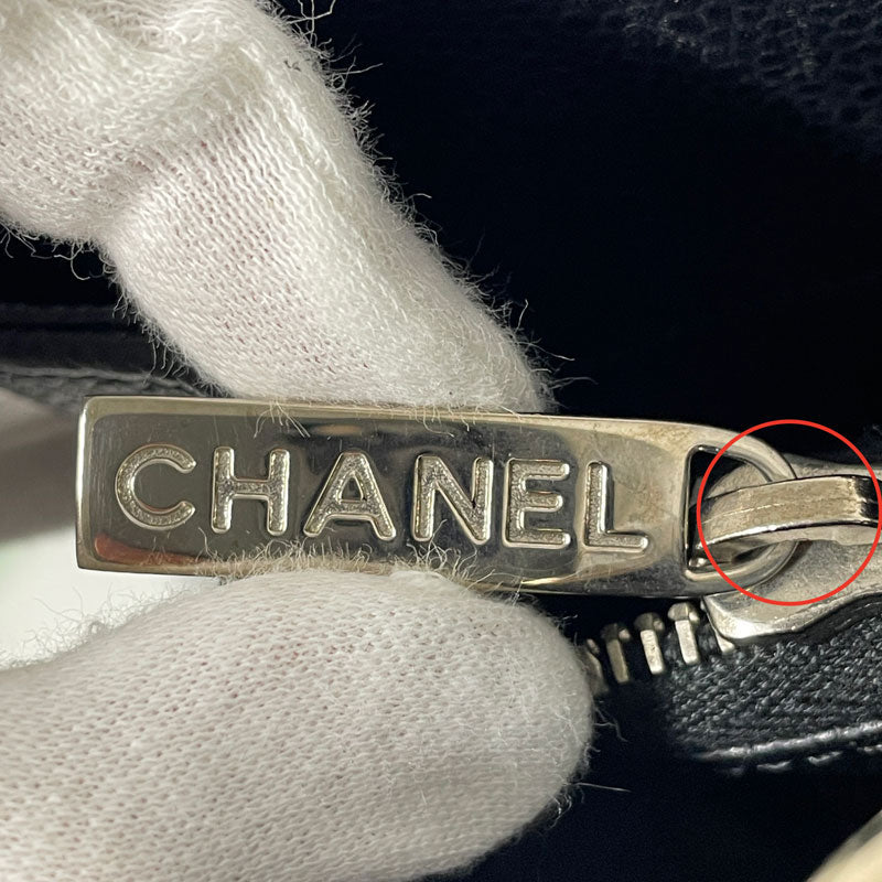 CHANEL シャネル GST チェーントートバッグ キャビアスキン ブラック シルバー金具 A50995 レイーディス 中古