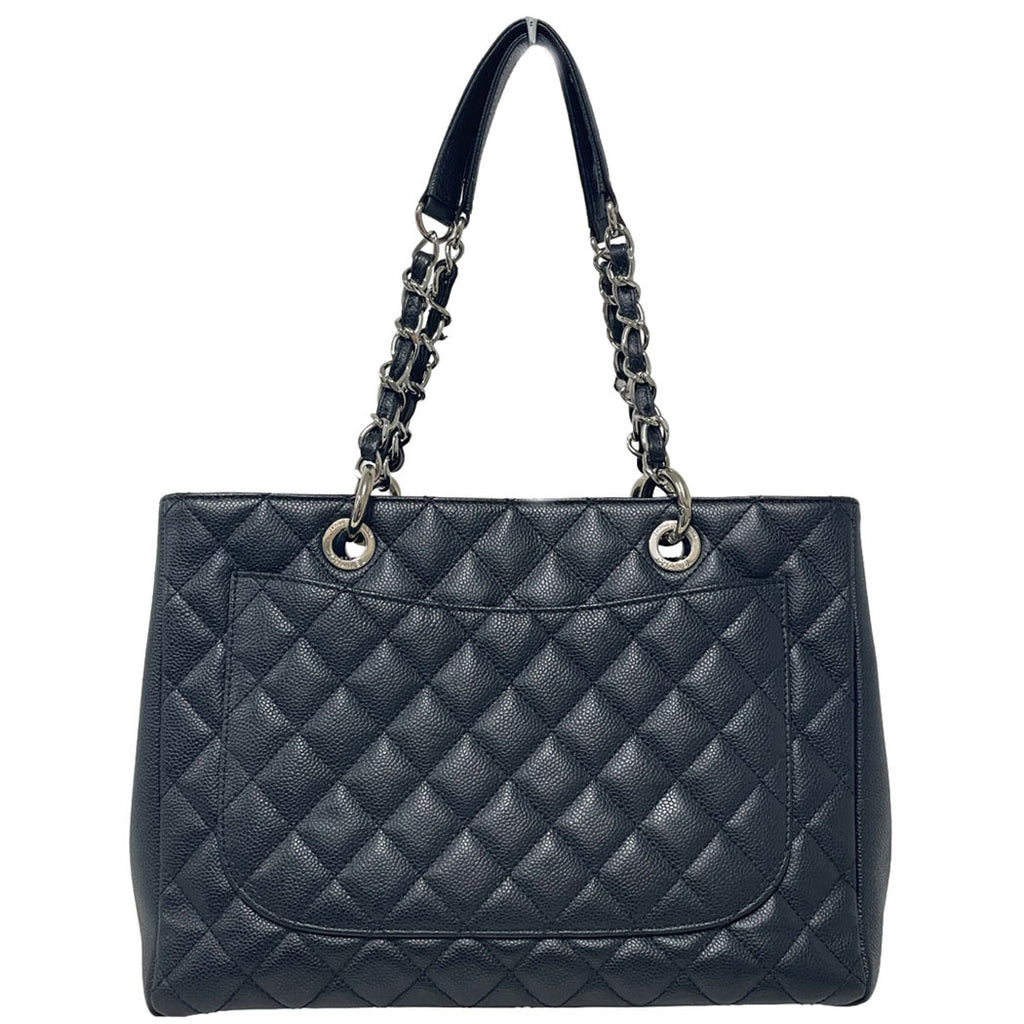 CHANEL シャネル GST チェーントートバッグ キャビアスキン ブラック シルバー金具 A50995 レイーディス 中古