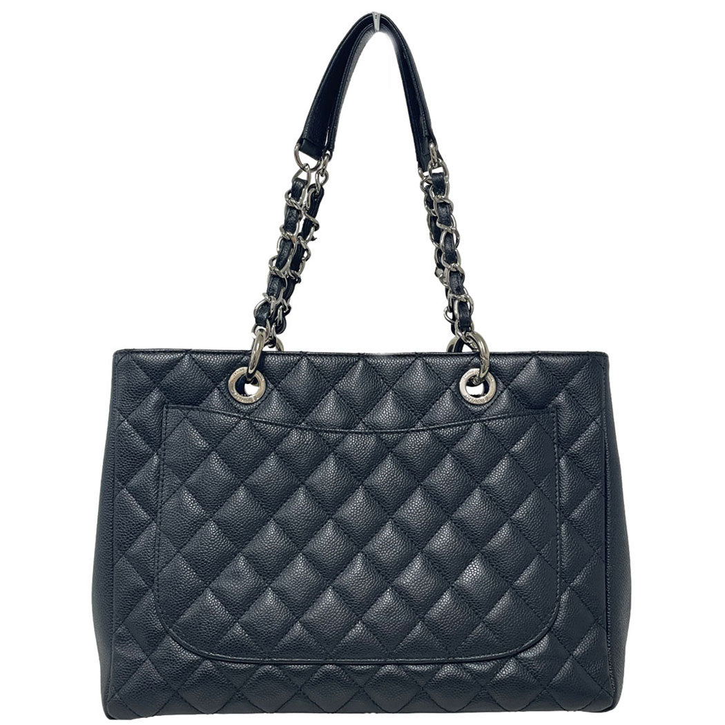 CHANEL シャネル GST チェーントートバッグ キャビアスキン ブラック シルバー金具 A50995 レイーディス 中古
