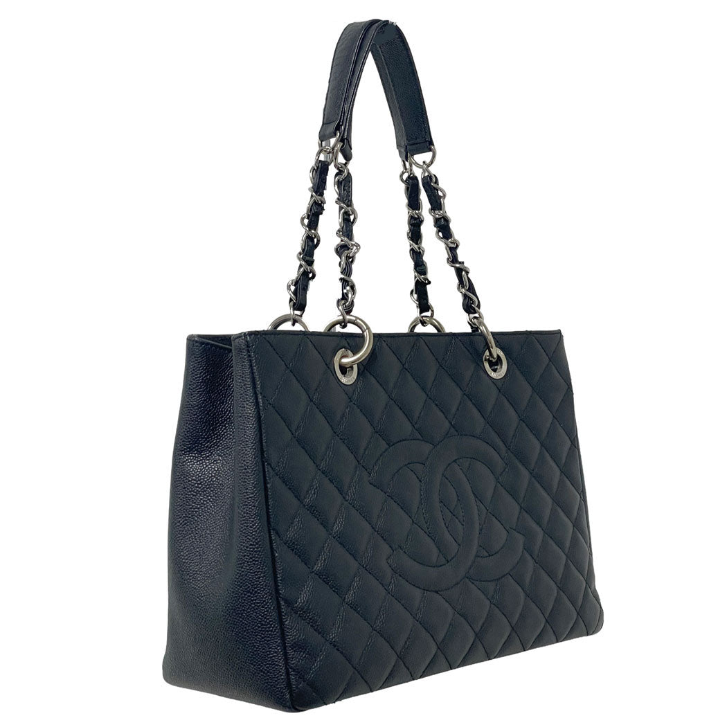 CHANEL シャネル GST チェーントートバッグ キャビアスキン ブラック シルバー金具 A50995 レイーディス 中古