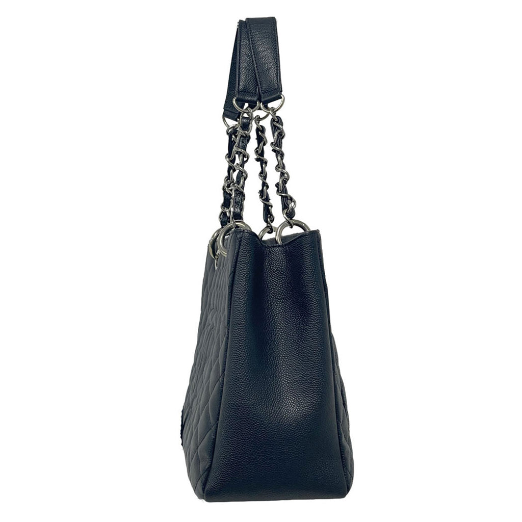 CHANEL シャネル GST チェーントートバッグ キャビアスキン ブラック シルバー金具 A50995 レイーディス 中古