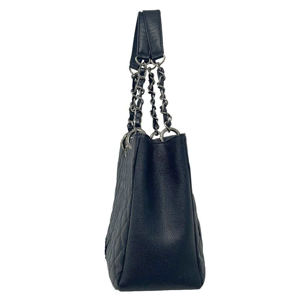 CHANEL シャネル GST チェーントートバッグ キャビアスキン ブラック シルバー金具 A50995 レイーディス 中古