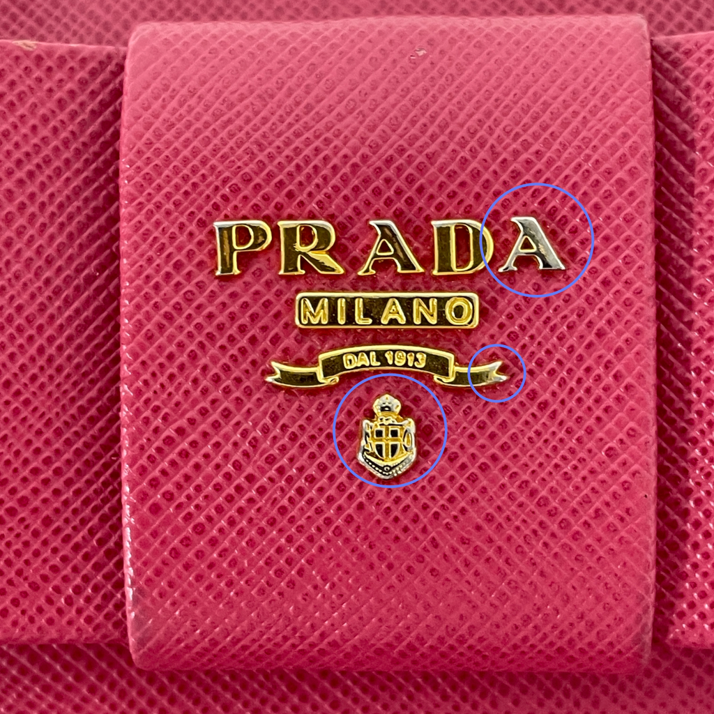 PRADA プラダ リボンモチーフ サフィアーノ ラウンドファスナー長財布 ピンク レイーディス 中古