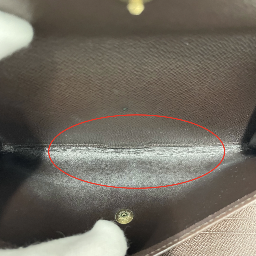LOUIS VUITTON ルイヴィトン ダミエ エベヌ ポルトフォイユ インターナショナル 三つ折り長財布 N61217 ブラウン ユニセックス 中古