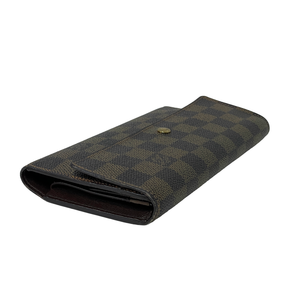 LOUIS VUITTON ルイヴィトン ダミエ エベヌ ポルトフォイユ インターナショナル 三つ折り長財布 N61217 ブラウン ユニセックス 中古