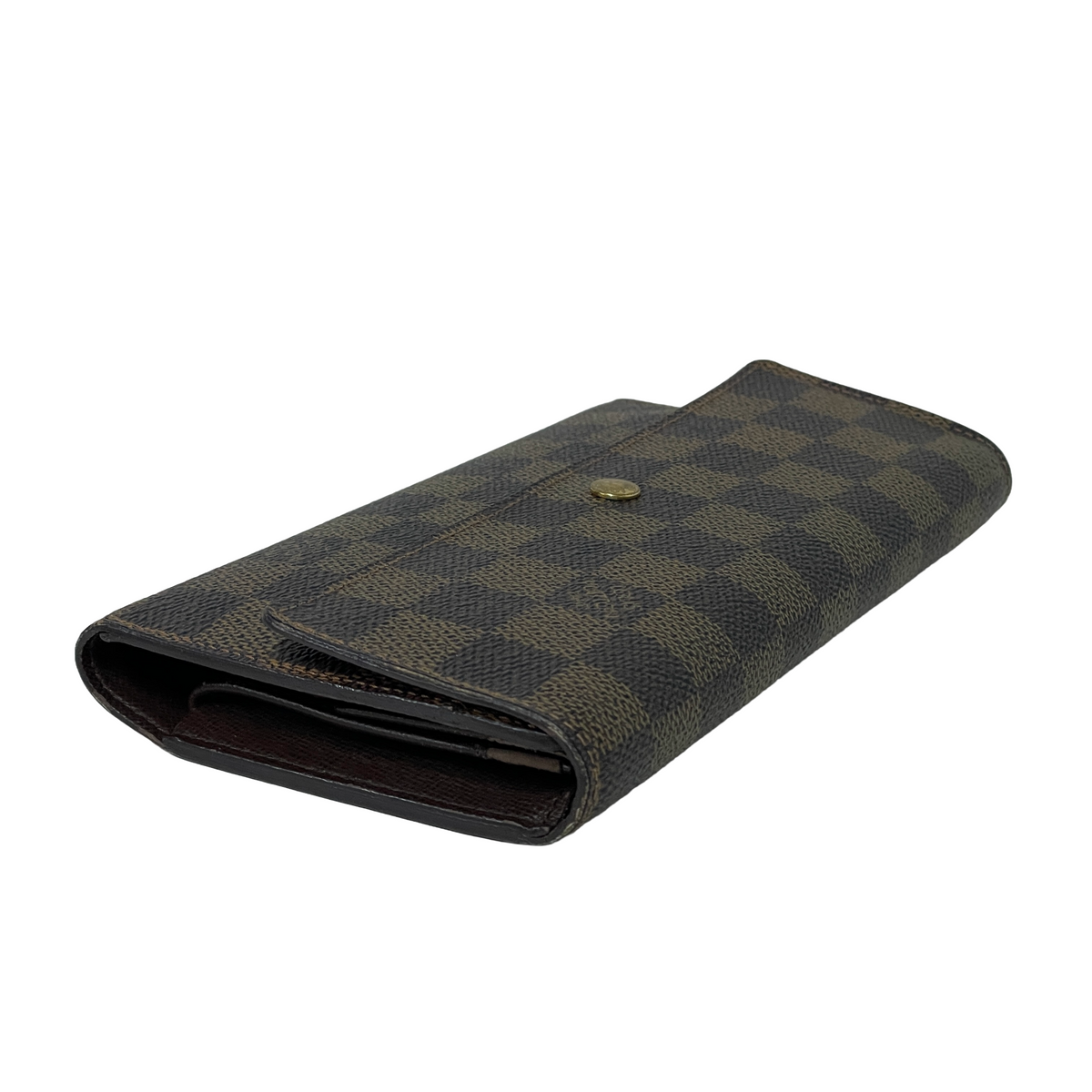 LOUIS VUITTON ルイヴィトン ダミエ エベヌ ポルトフォイユ インターナショナル 三つ折り長財布 N61217 ブラウン ユニセックス 中古
