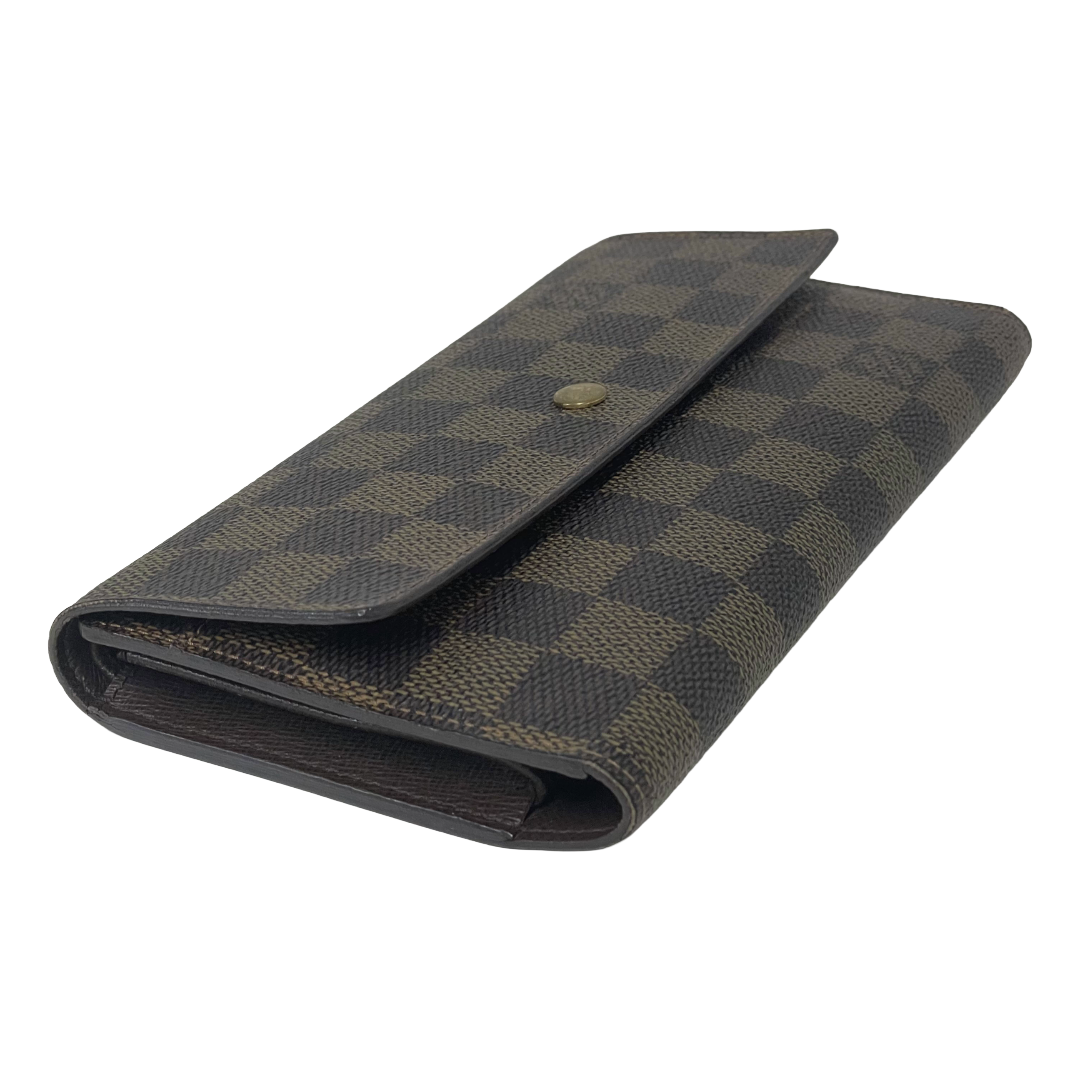 LOUIS VUITTON ルイヴィトン ダミエ エベヌ ポルトフォイユ インターナショナル 三つ折り長財布 N61217 ブラウン ユニセックス 中古