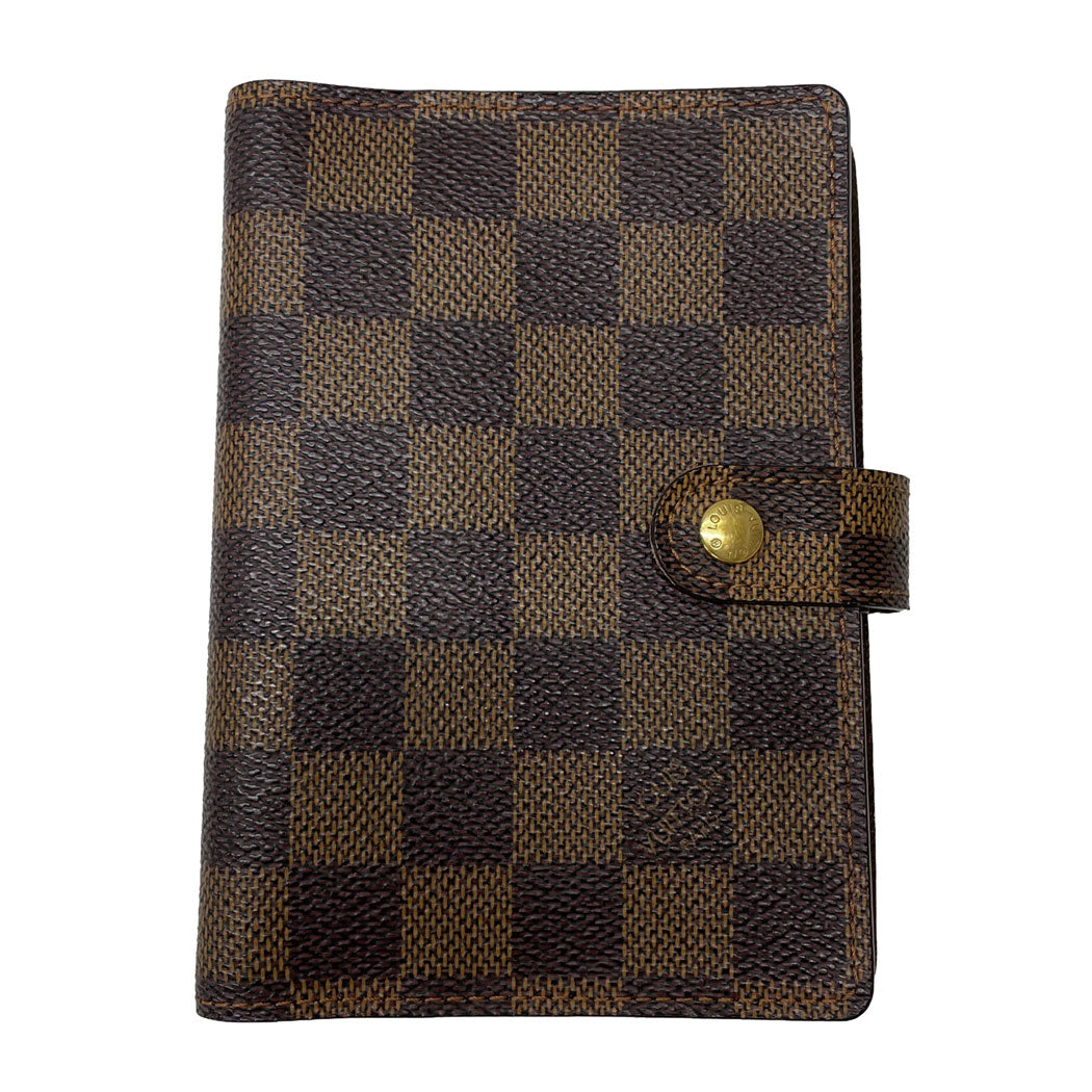 LOUIS VUITTON ルイヴィトン ダミエ アジェンダPM 手帳カバー システム手帳 6穴 R20700 ブラウン 中古