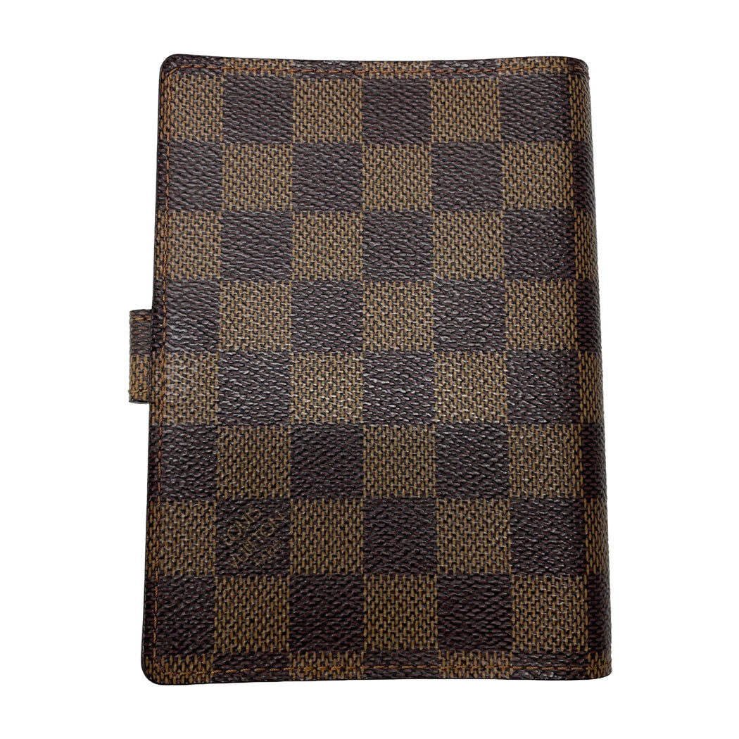 LOUIS VUITTON ルイヴィトン ダミエ アジェンダPM 手帳カバー システム手帳 6穴 R20700 ブラウン 中古