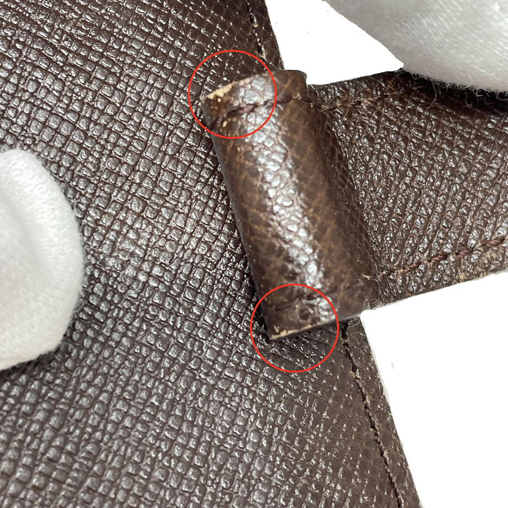 LOUIS VUITTON ルイヴィトン ダミエ アジェンダPM 手帳カバー システム手帳 6穴 R20700 ブラウン 中古