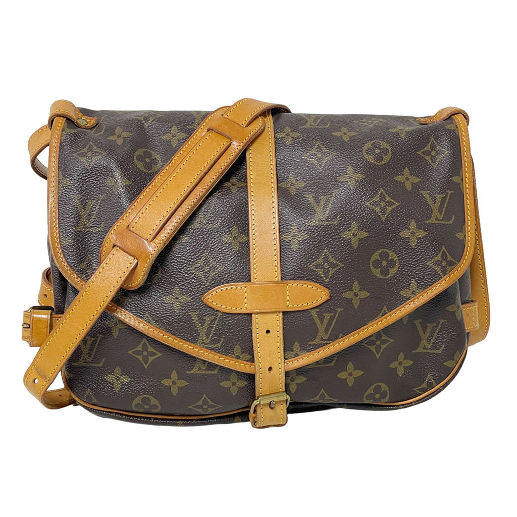 LOUIS VUITTON ルイヴィトン モノグラム ソミュール30 M42256 ショルダーバッグ 斜め掛け ブラウン ユニセックス 中古