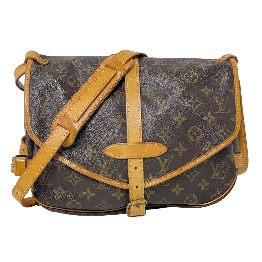 LOUIS VUITTON ルイヴィトン モノグラム ソミュール30 M42256 ショルダーバッグ 斜め掛け ブラウン ユニセックス 中古