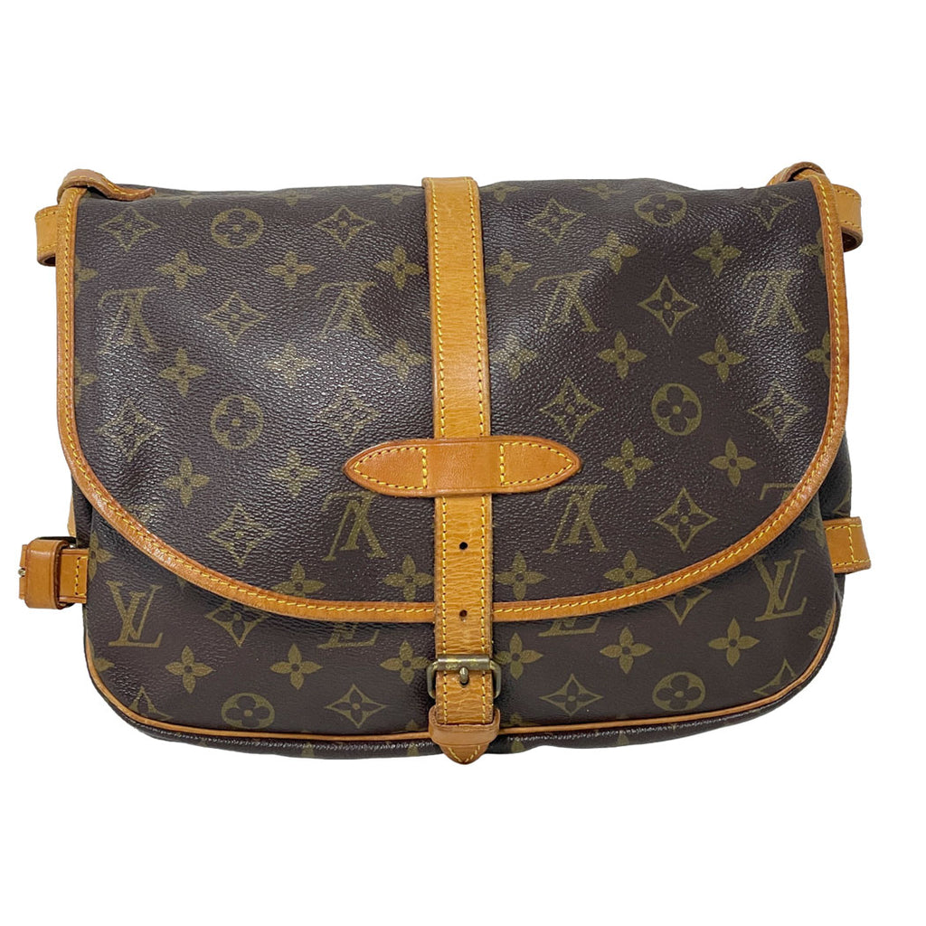 LOUIS VUITTON ルイヴィトン モノグラム ソミュール30 M42256 ショルダーバッグ 斜め掛け ブラウン ユニセックス 中古