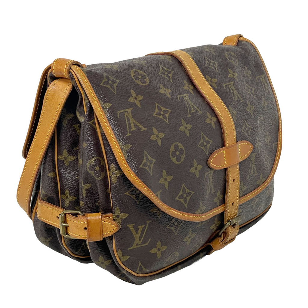 LOUIS VUITTON ルイヴィトン モノグラム ソミュール30 M42256 ショルダーバッグ 斜め掛け ブラウン ユニセックス 中古