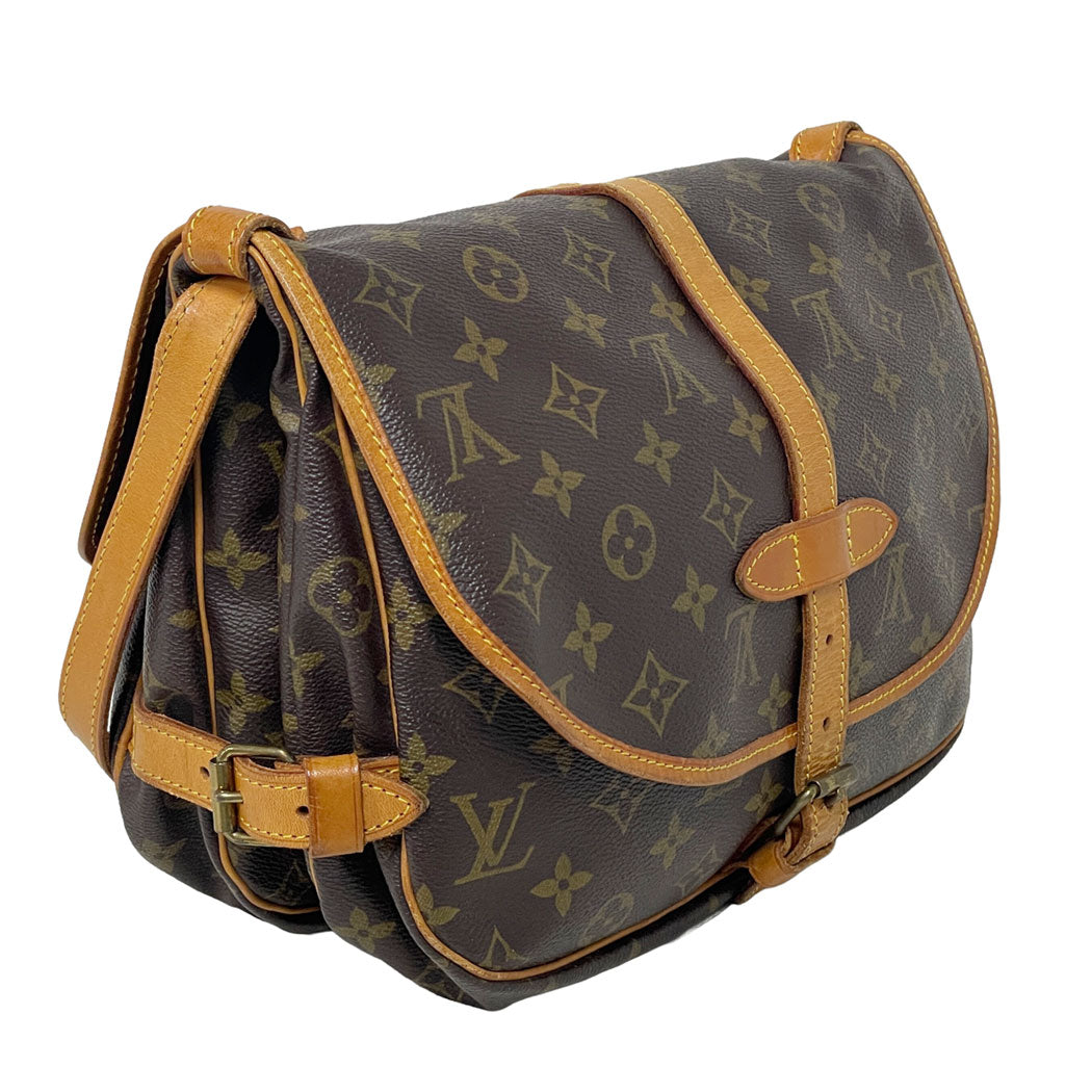 LOUIS VUITTON ルイヴィトン モノグラム ソミュール30 M42256 ショルダーバッグ 斜め掛け ブラウン ユニセックス 中古