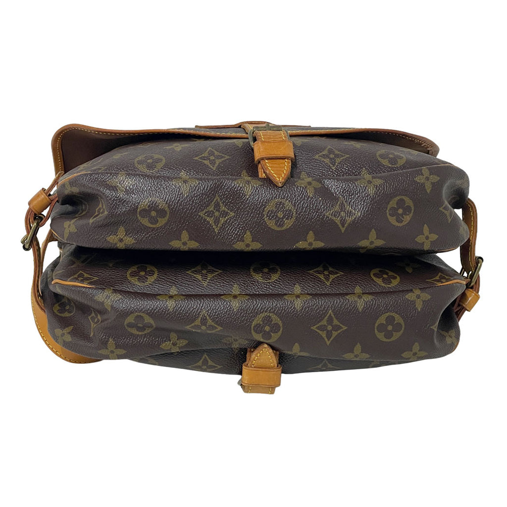 LOUIS VUITTON ルイヴィトン モノグラム ソミュール30 M42256 ショルダーバッグ 斜め掛け ブラウン ユニセックス 中古