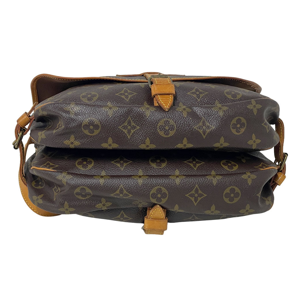 LOUIS VUITTON ルイヴィトン モノグラム ソミュール30 M42256 ショルダーバッグ 斜め掛け ブラウン ユニセックス 中古
