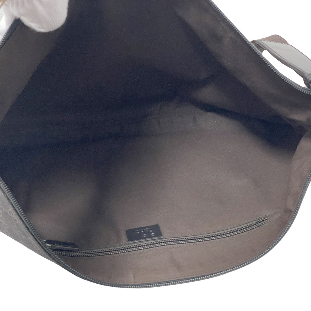 GUCCI グッチ GGキャンバス ショルダーバッグ 190628 ブラック キャンバス×レザー 斜め掛け ユニセックス 中古