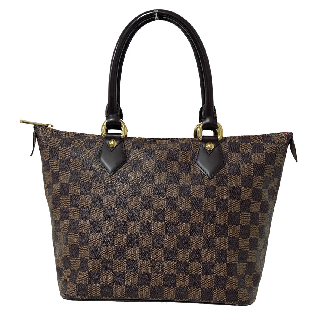 LOUIS VUITTON ルイヴィトン ダミエ サレヤPM N51183 トートバッグ ハンドバッグ ブラウン レディース 中古
